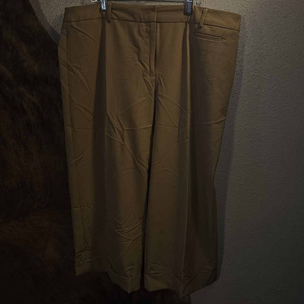 George Khaki Crop Trousers